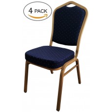 Steel Stacking Banquet Chairs with Thick Seat, 4 Pack